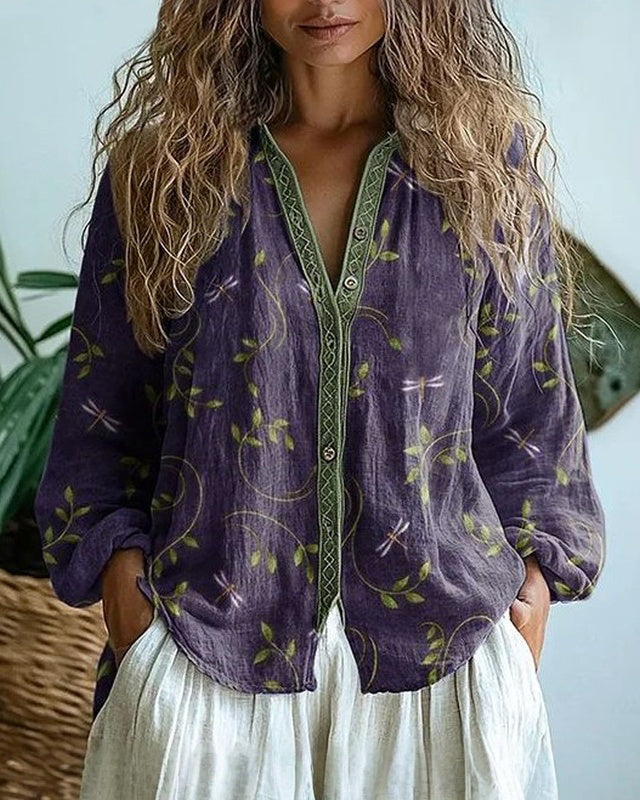 AMBER | Blusa vintage con estampado floral