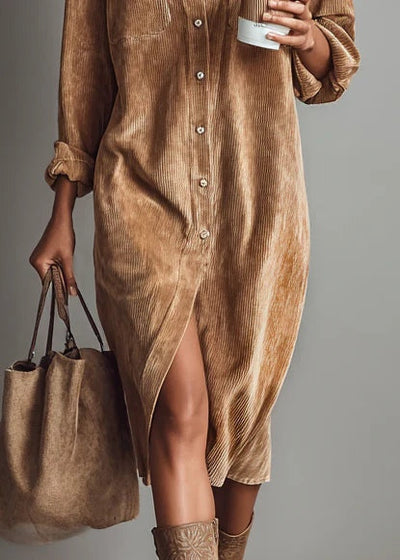 NIYARA | Vestido camisero de pana